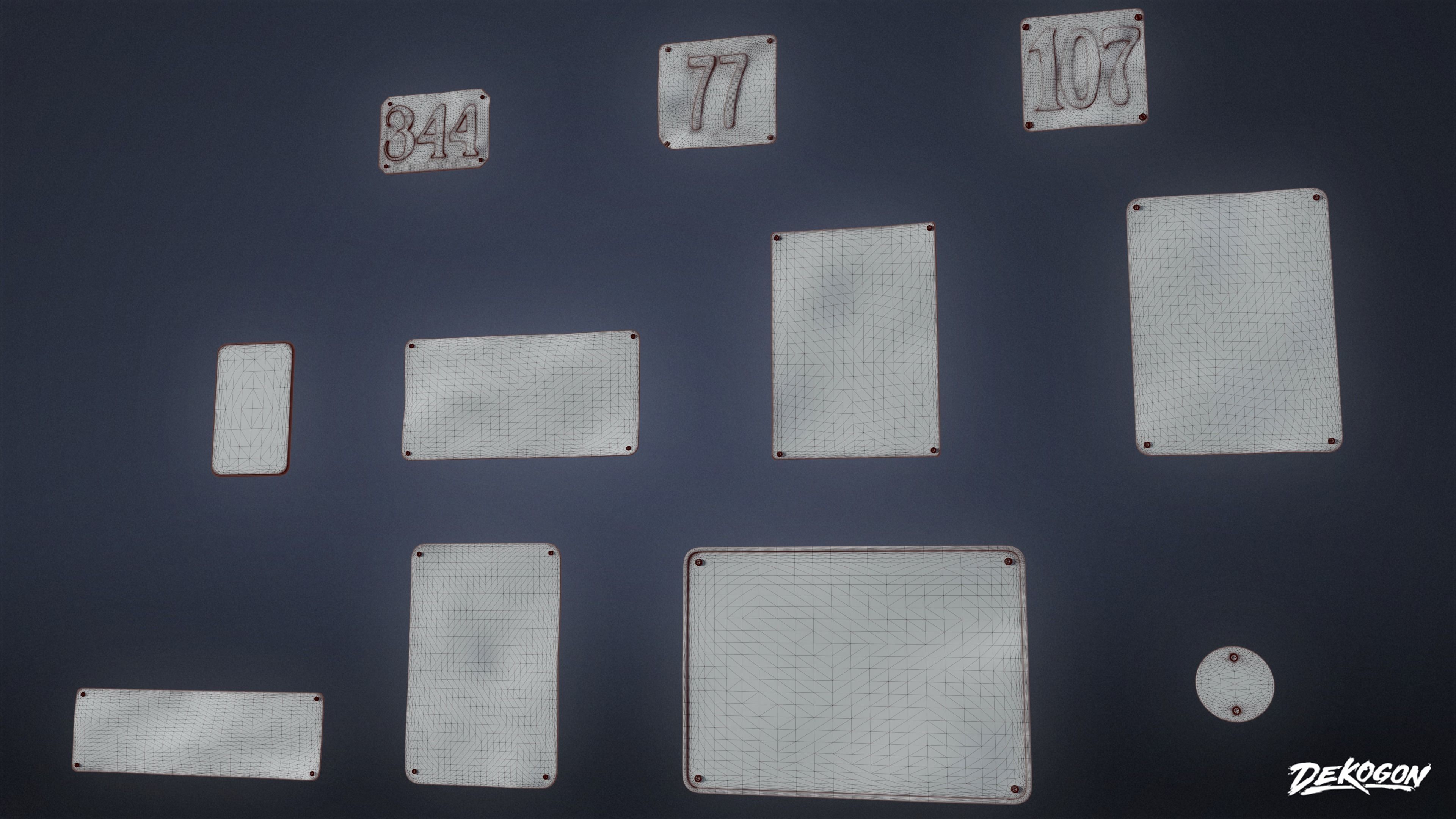 SIGNAGE - Sign Set 08 - LOW POLY AND NANITE Low-poly 3D model_11