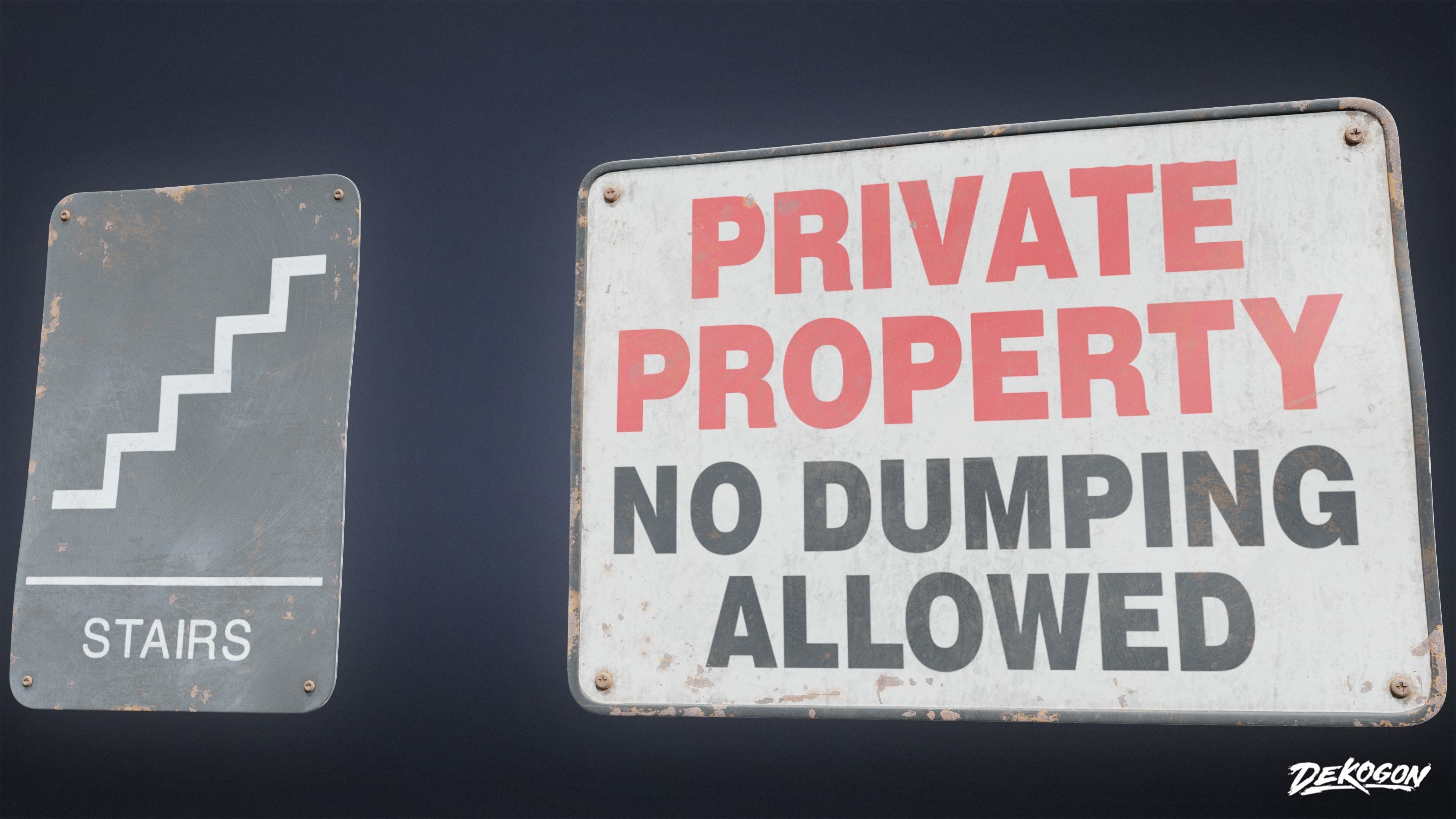 SIGNAGE - Sign Set 08 - LOW POLY AND NANITE Low-poly 3D model_15