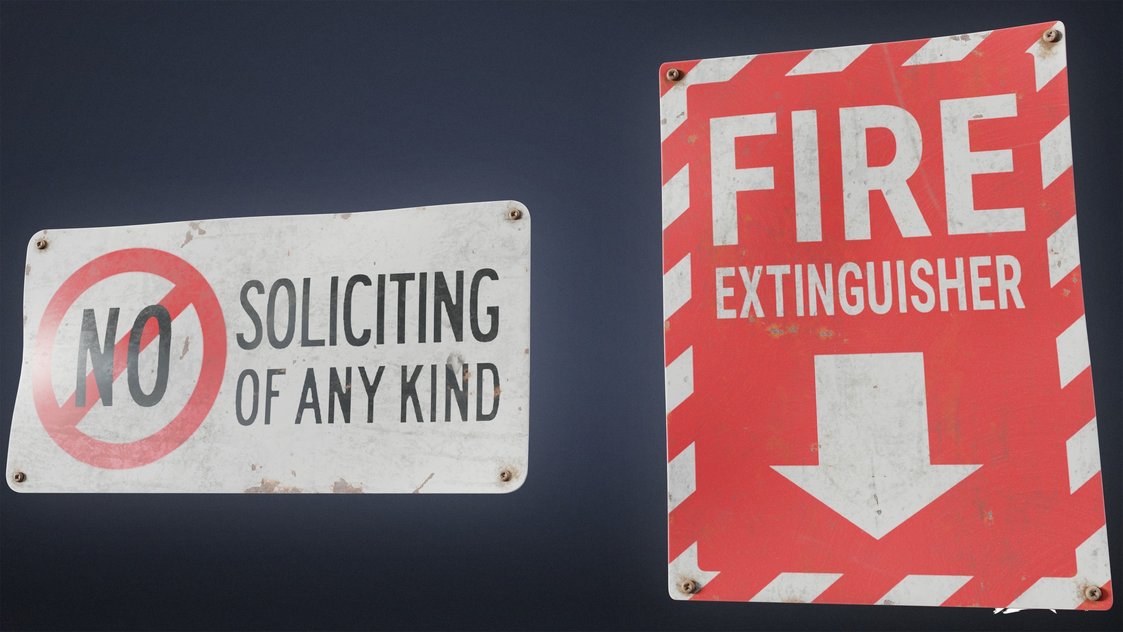 SIGNAGE - Sign Set 08 - LOW POLY AND NANITE Low-poly 3D model_17