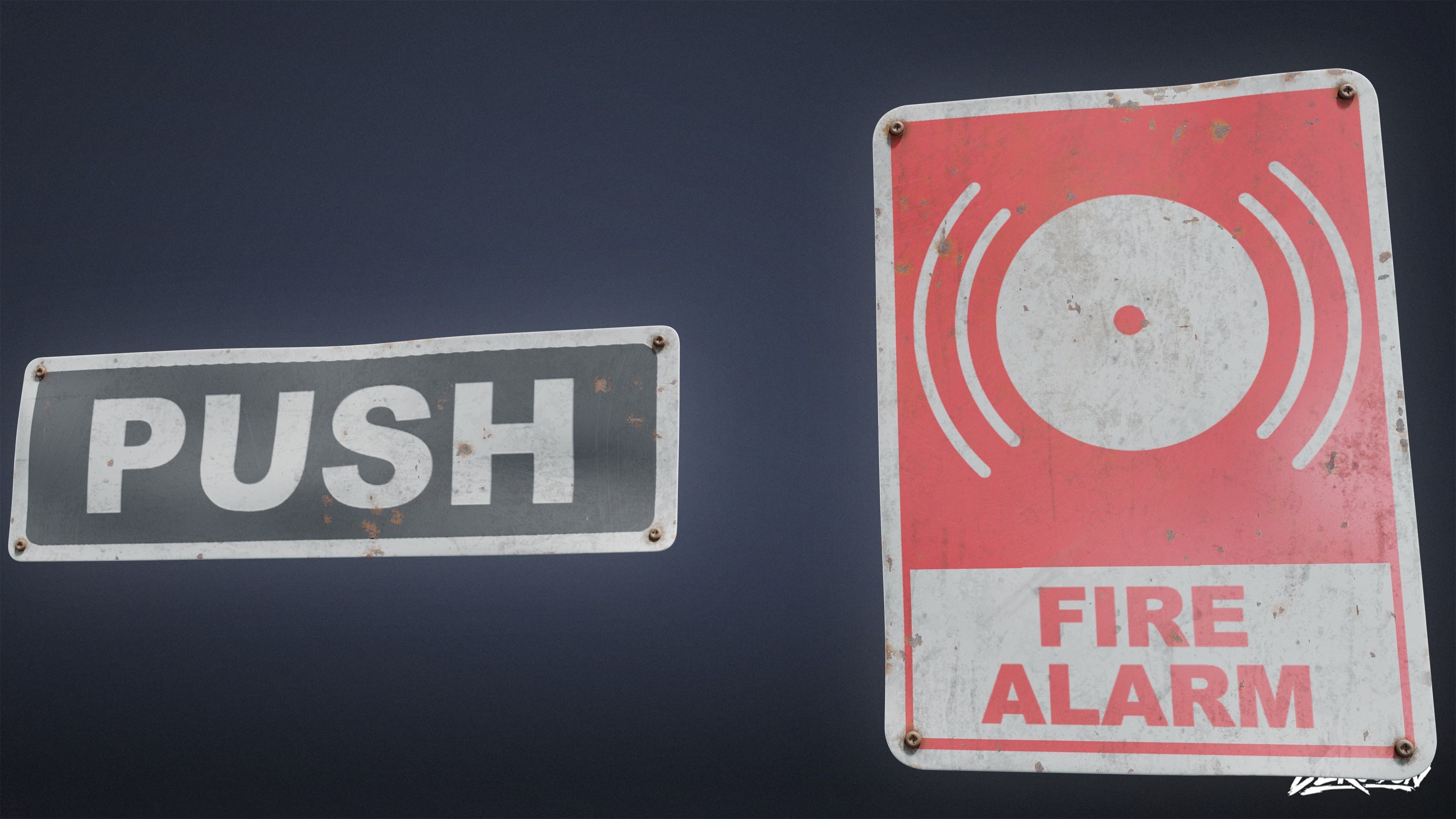 SIGNAGE - Sign Set 08 - LOW POLY AND NANITE Low-poly 3D model_16