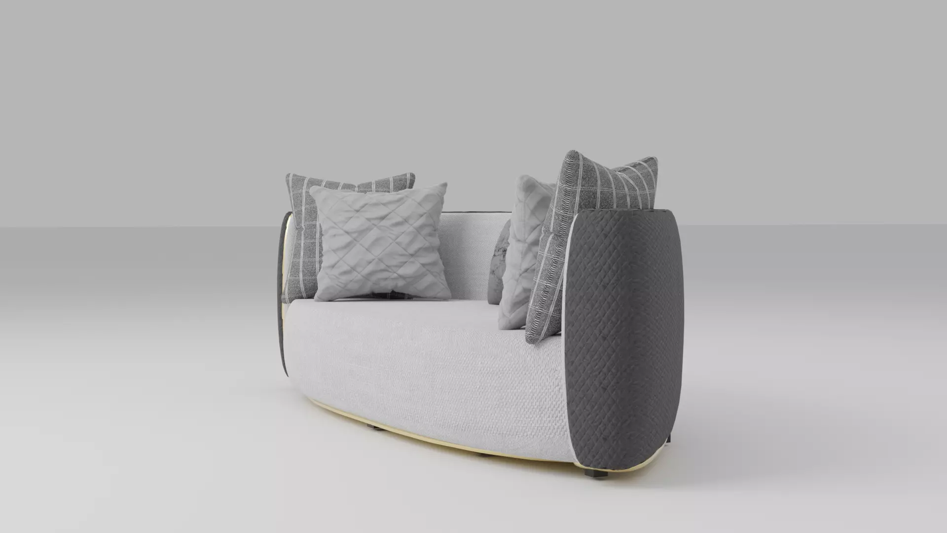 Azure Elegance Sofa grey 3D model_0