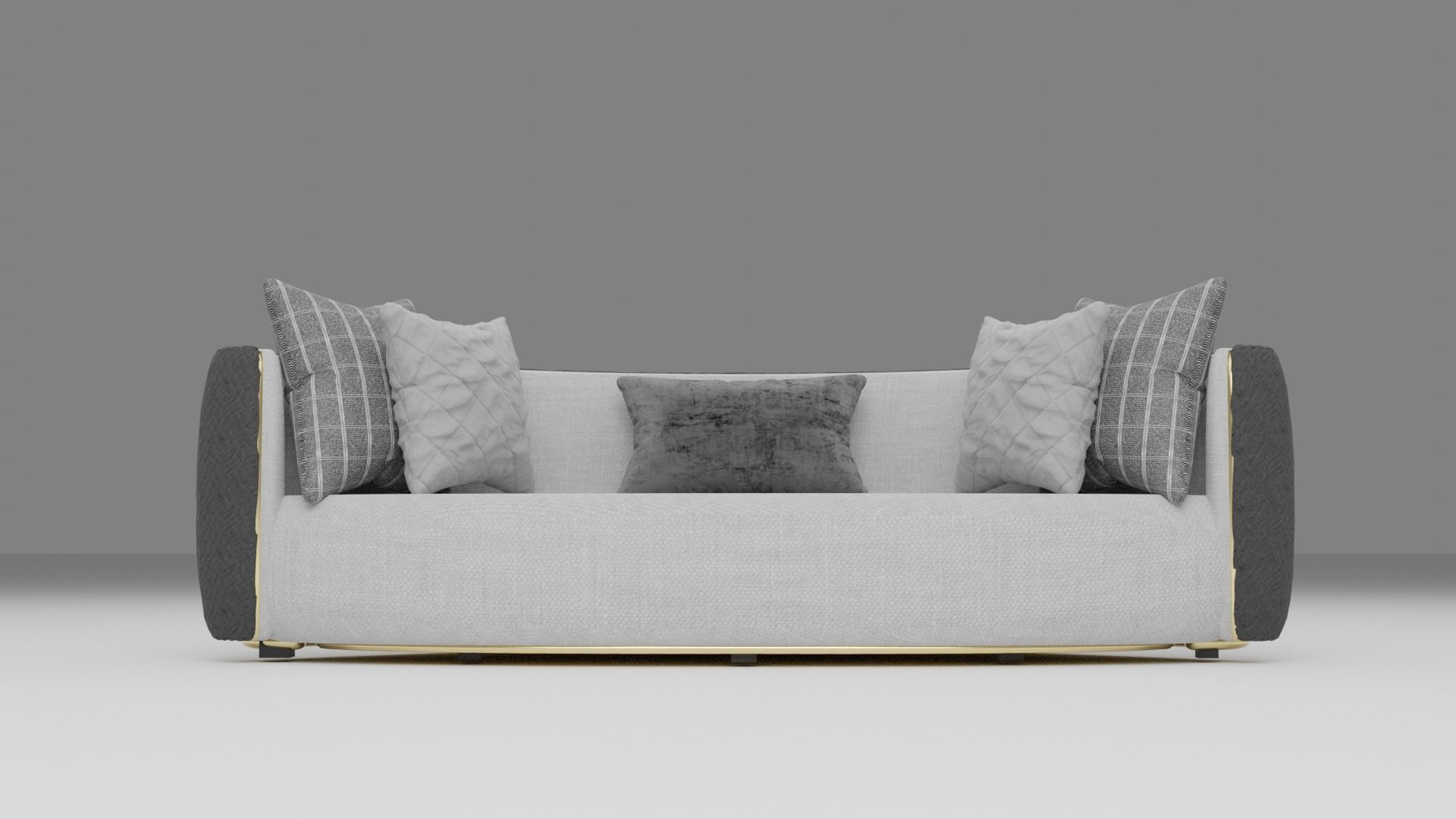 Azure Elegance Sofa grey 3D model_1
