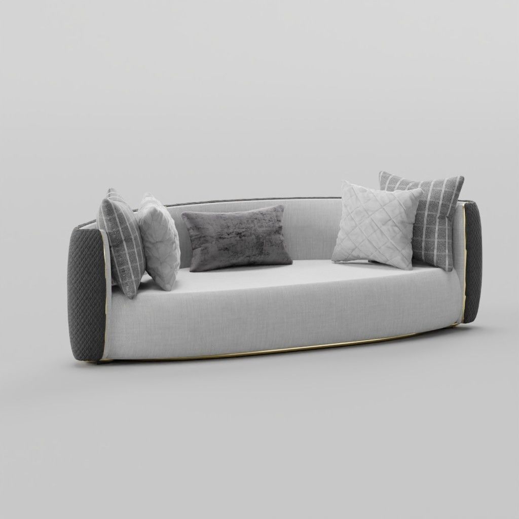 Azure Elegance Sofa grey 3D model_2