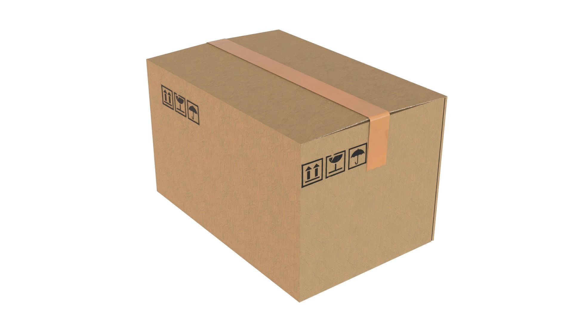 Cardboard boxes Collection Low-poly 3D model_1
