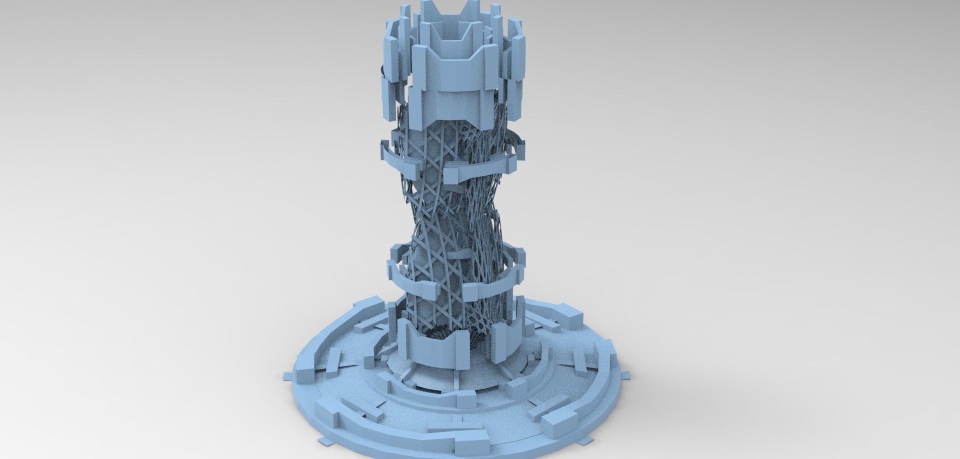 Financial district brutalist architecture tower 1 3D model_1