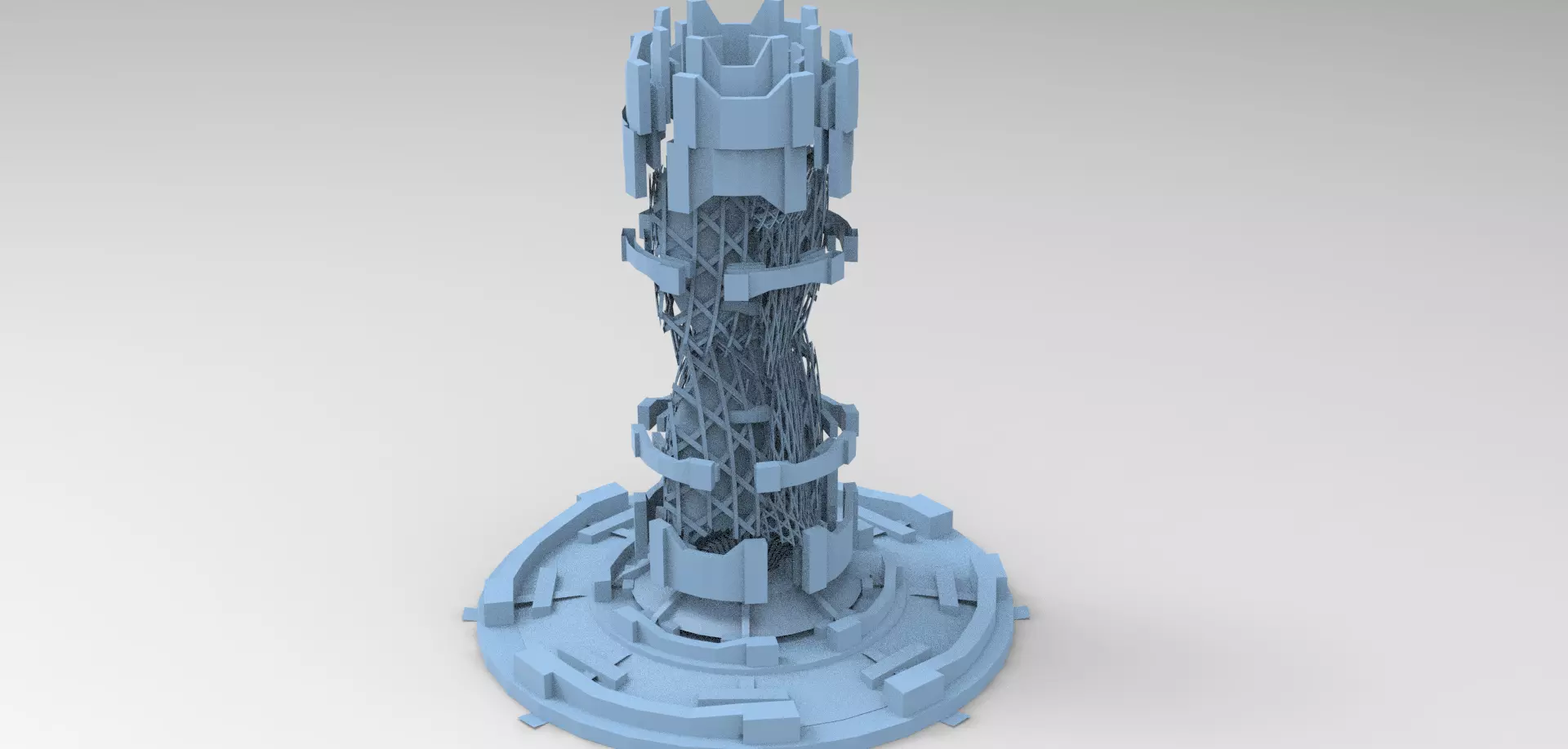 Financial district brutalist architecture tower 1 3D model_0