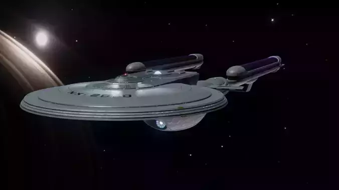 USS Excelsior Replica from Star Trek III Low-poly 3D model