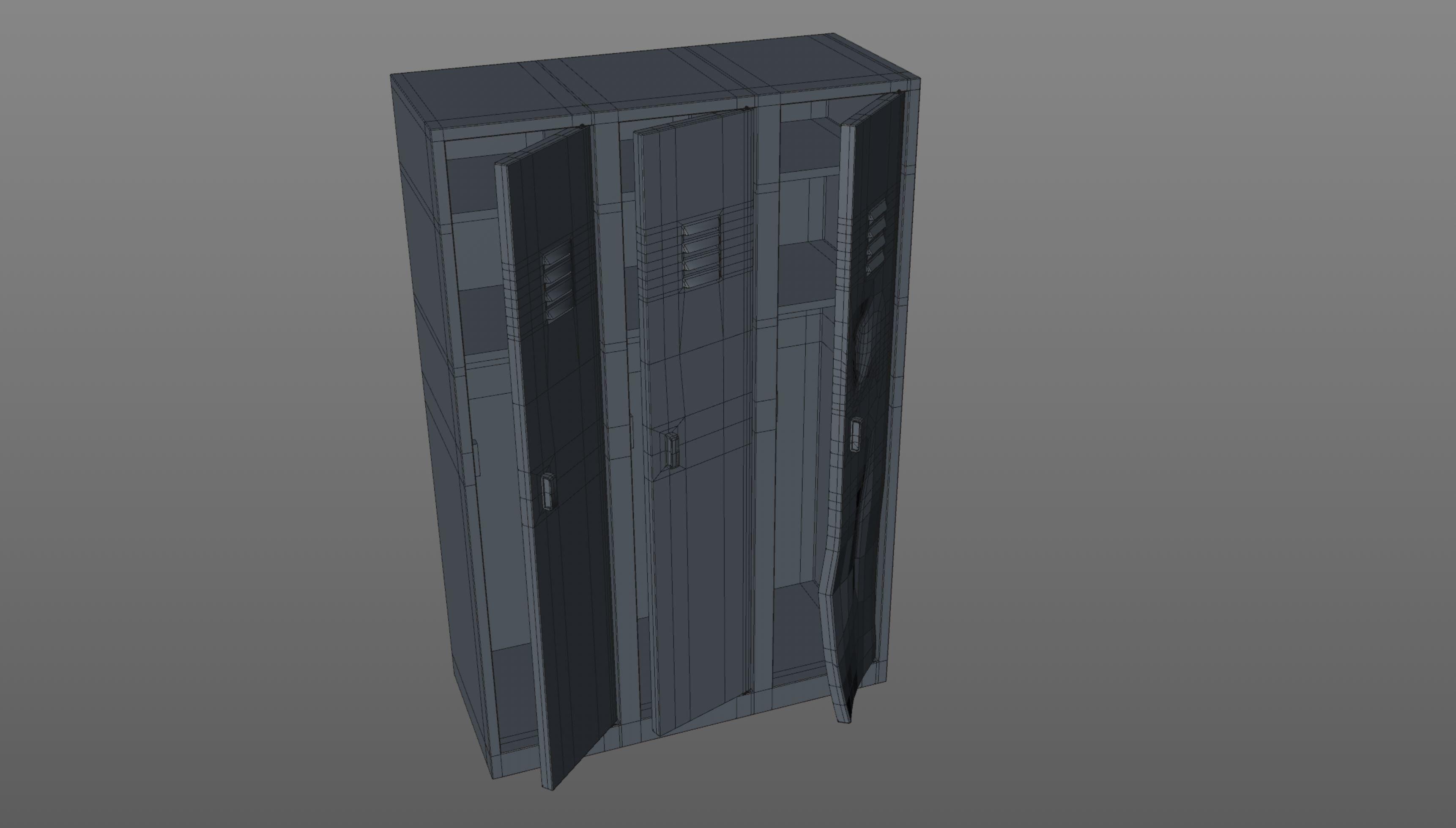 Vandalised Locker 3D print model_7