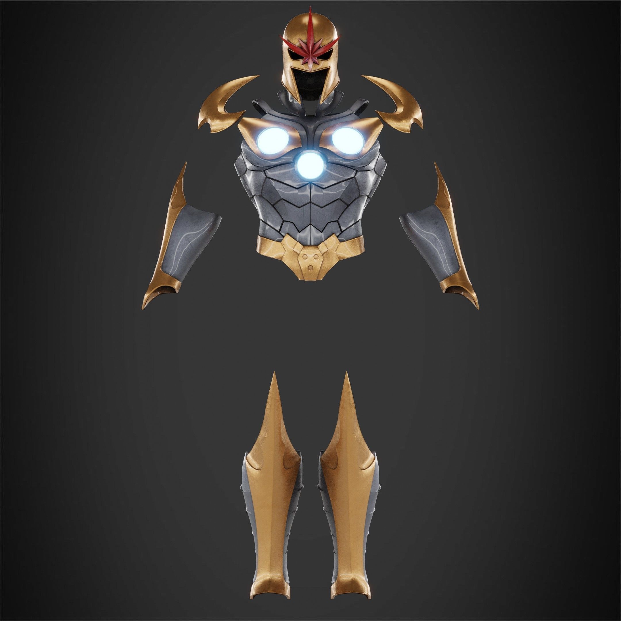 Marvel Nova Prime Full Armor for Cosplay 3D Model Collection_5