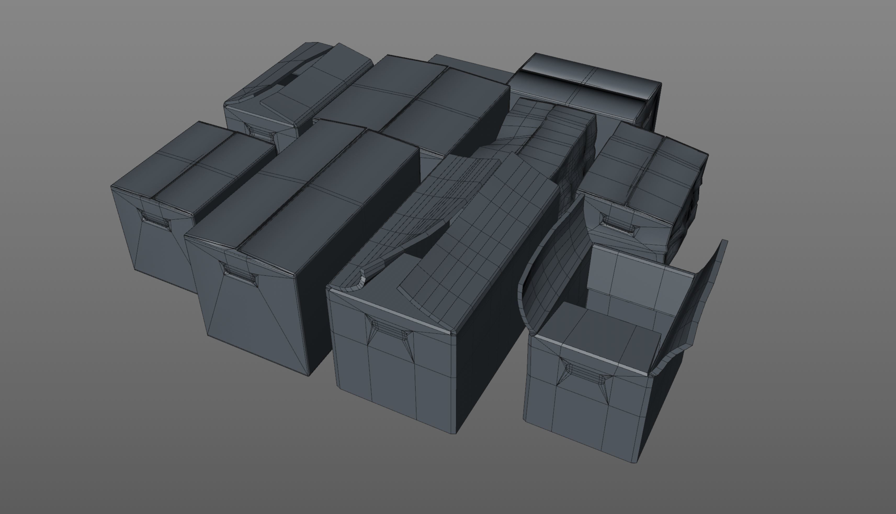 Card Boxes different sizes 3D print model_6