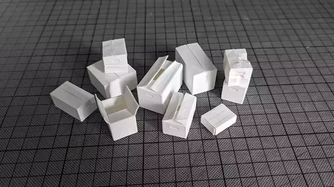 Card Boxes different sizes 3D print model