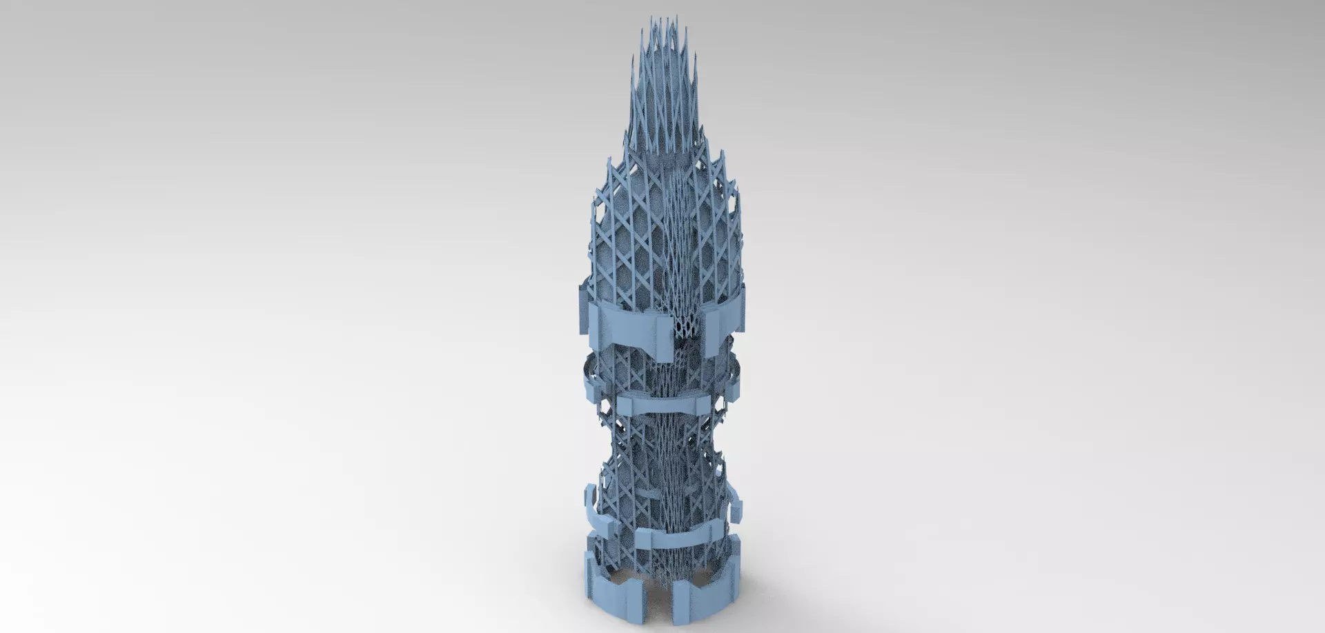 Financial district brutalist architecture tower 2  3D model_0