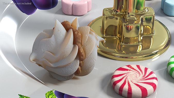 Meringue Kisses with Caramel Filling 3D model 2
