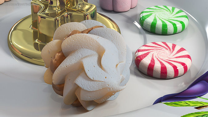 Meringue Kisses with Caramel Filling 3D model 3
