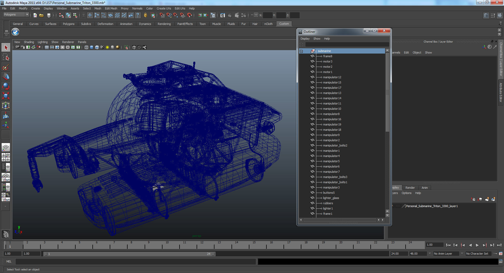 Personal Submarine Triton 3300 3D model_20