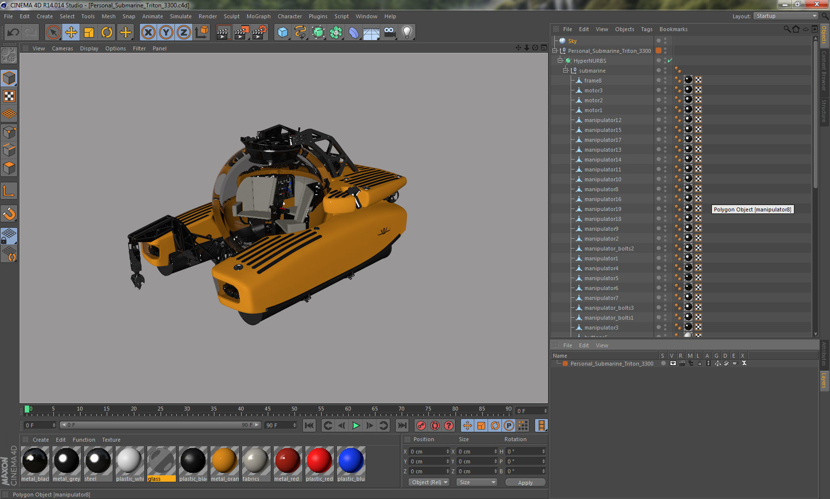 Personal Submarine Triton 3300 3D model_19