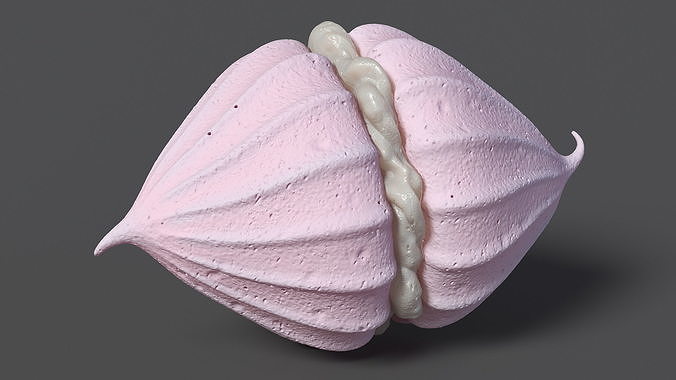 Meringue Pink with Vanilla Filling 3D model 5