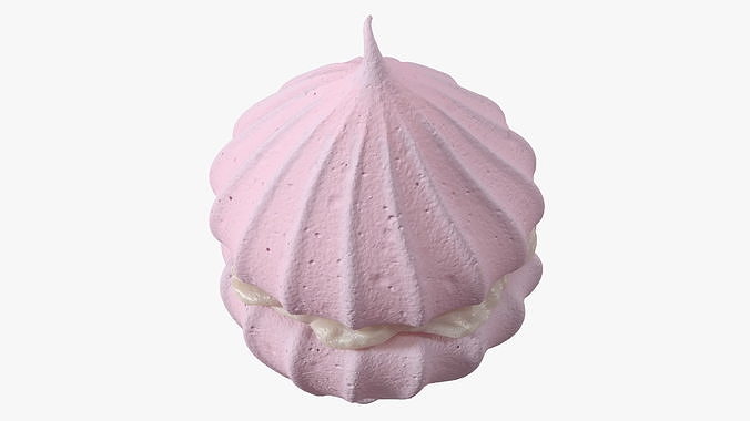 Meringue Pink with Vanilla Filling 3D model 7