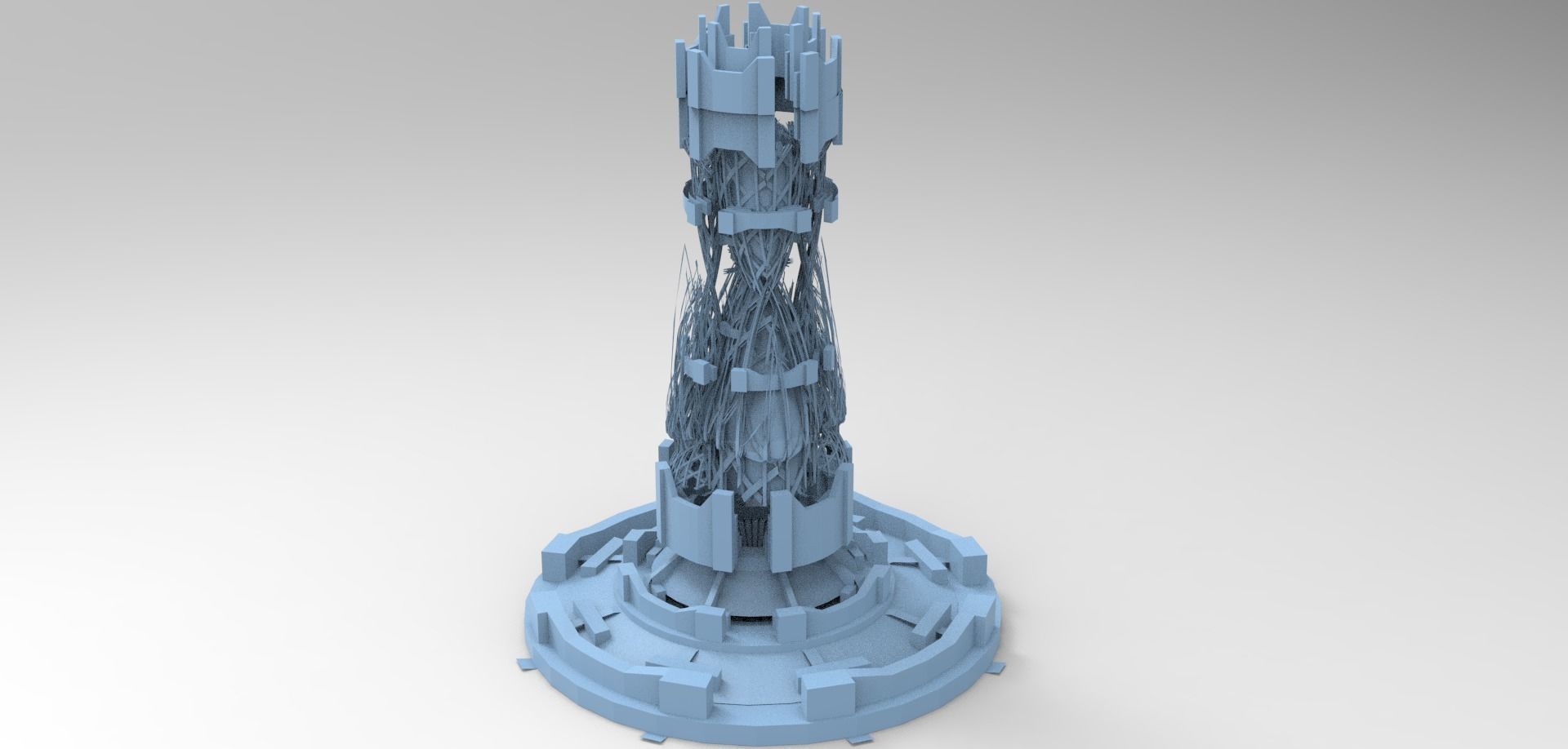 Sci fi Financial district brutalist architecture collection 1  3D model_3