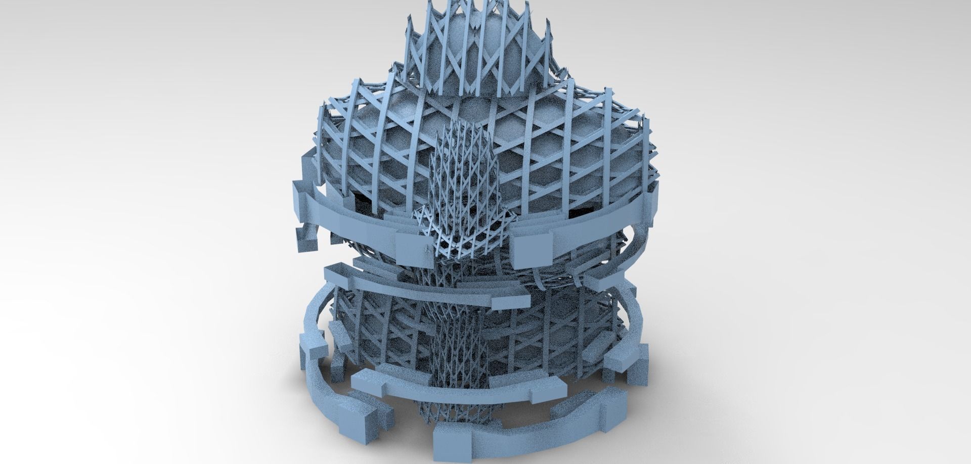 Sci fi Financial district brutalist architecture collection 1  3D model_5