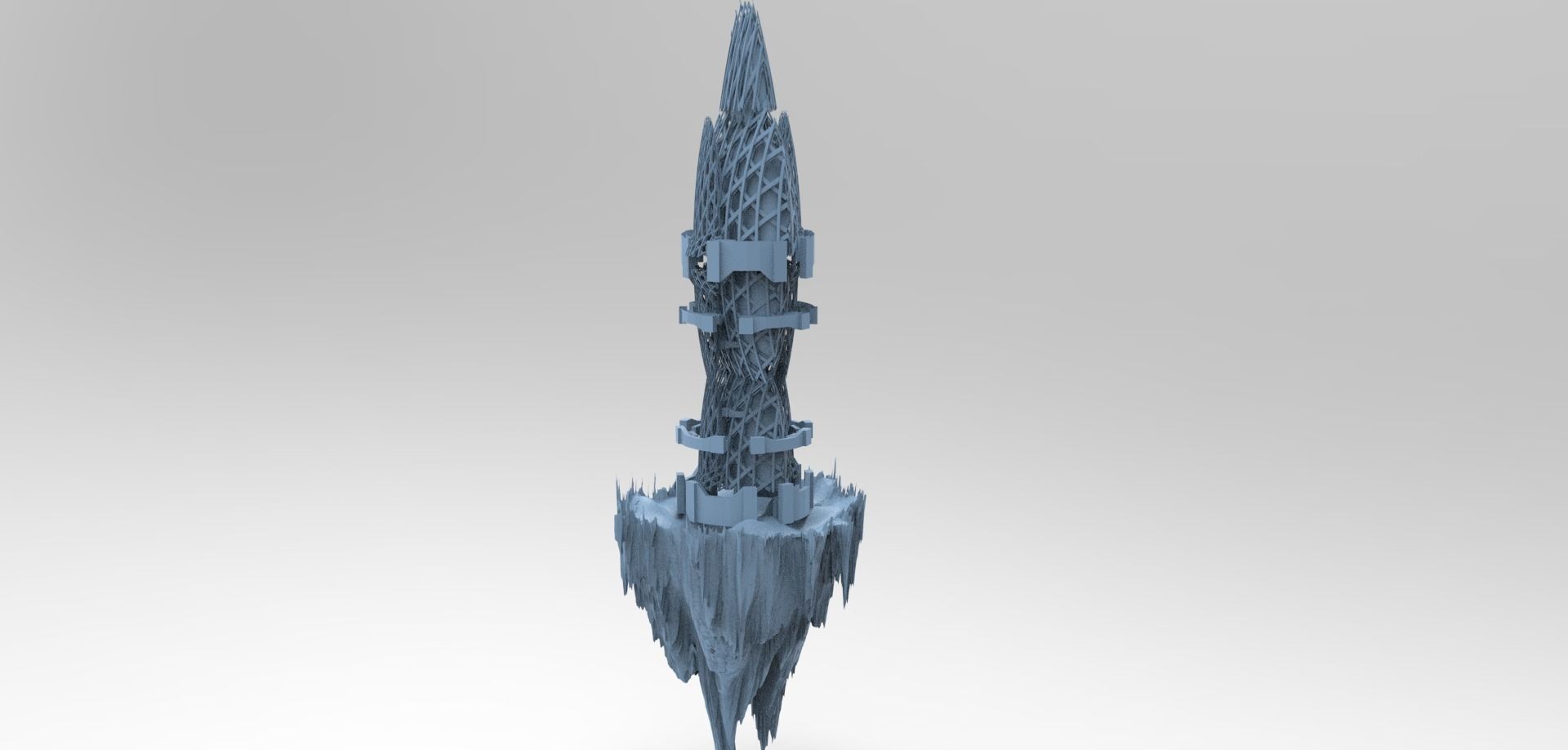 Sci fi Financial district brutalist architecture collection 1  3D model_6