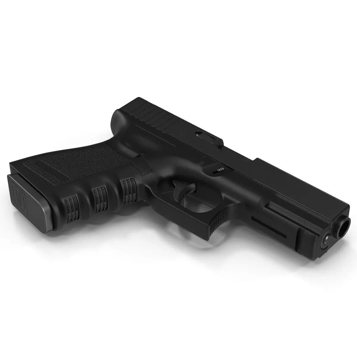 Compact Pistol Glock 19 Black 3D model_0