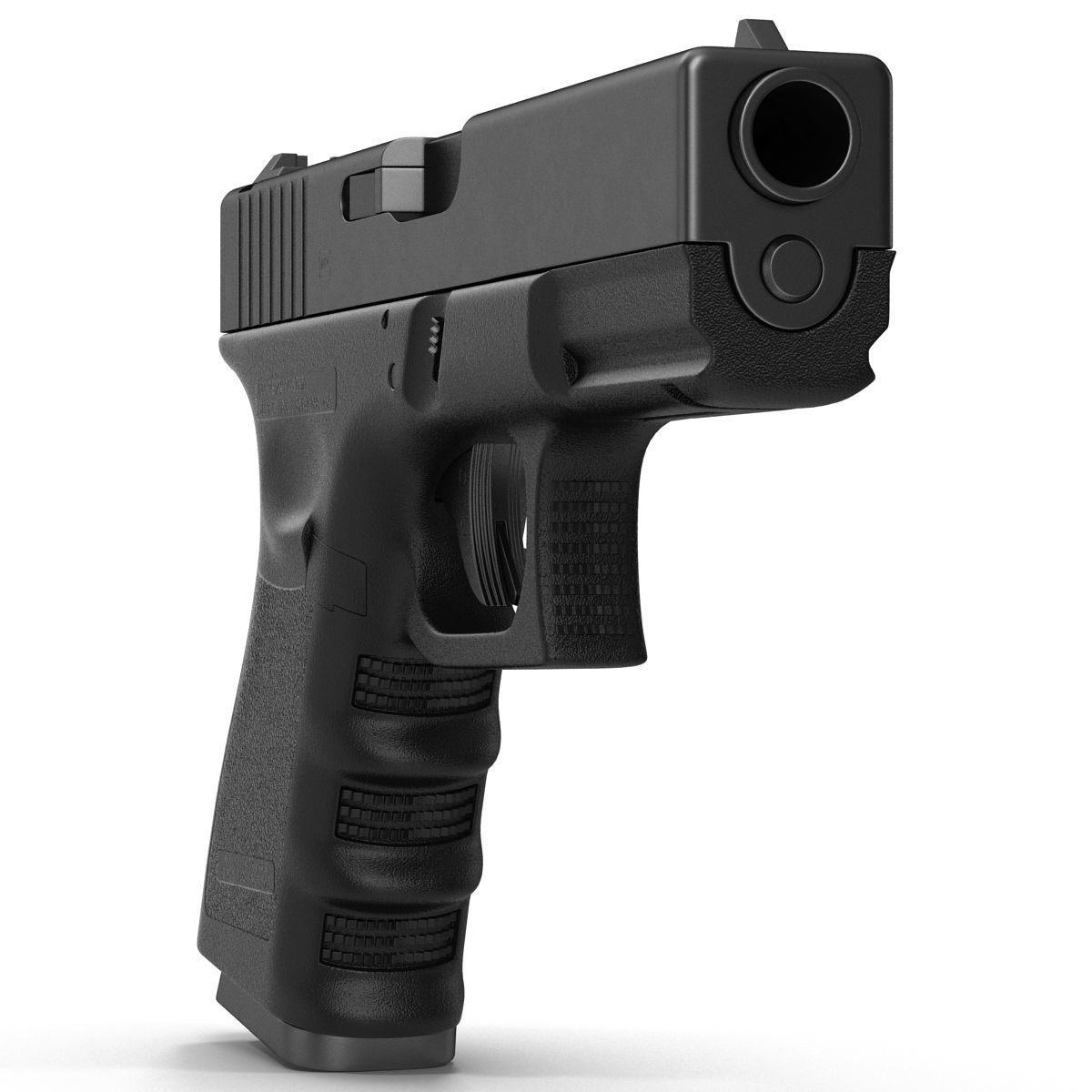 Compact Pistol Glock 19 Black 3D model_6