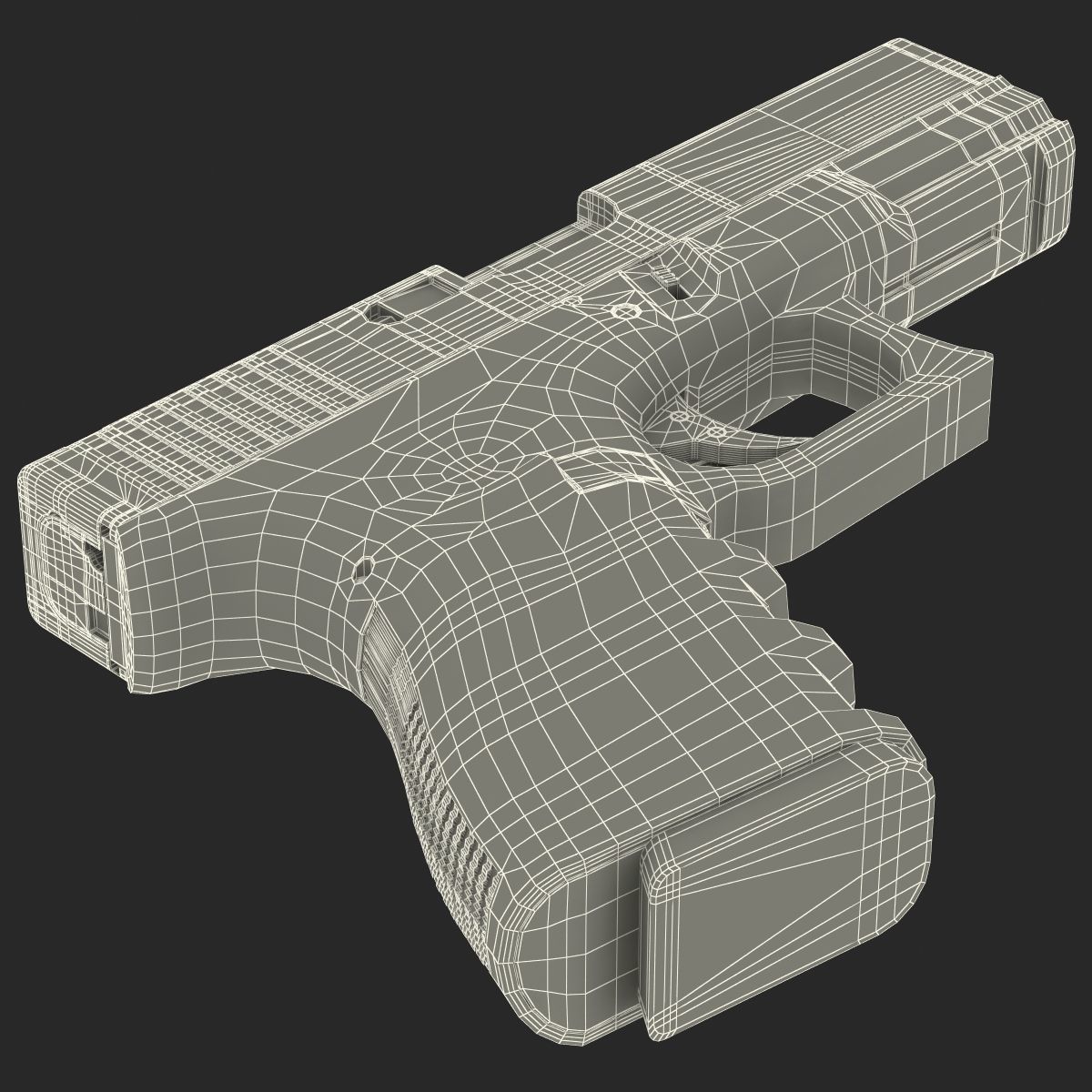 Compact Pistol Glock 19 Black 3D model_35