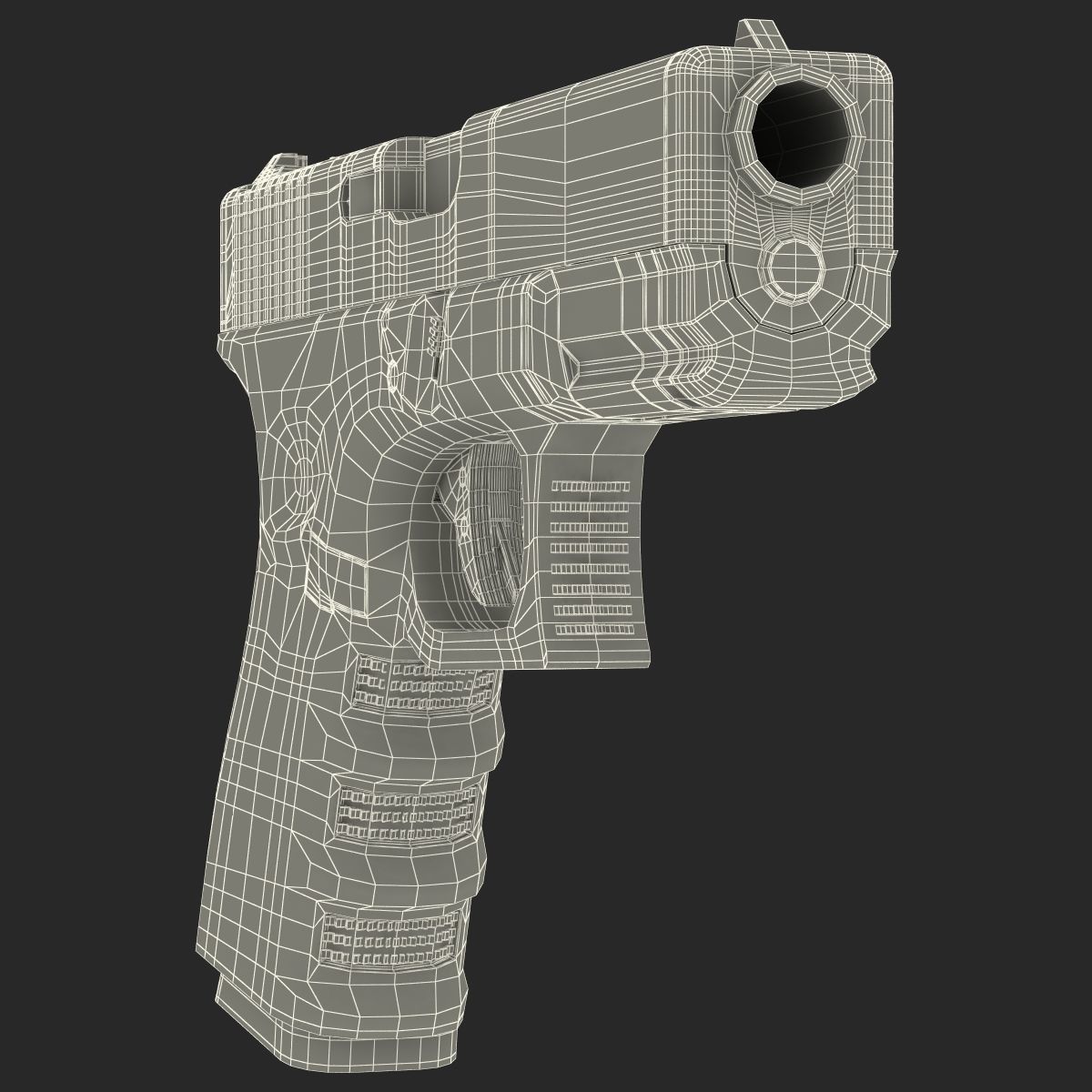 Compact Pistol Glock 19 Black 3D model_30