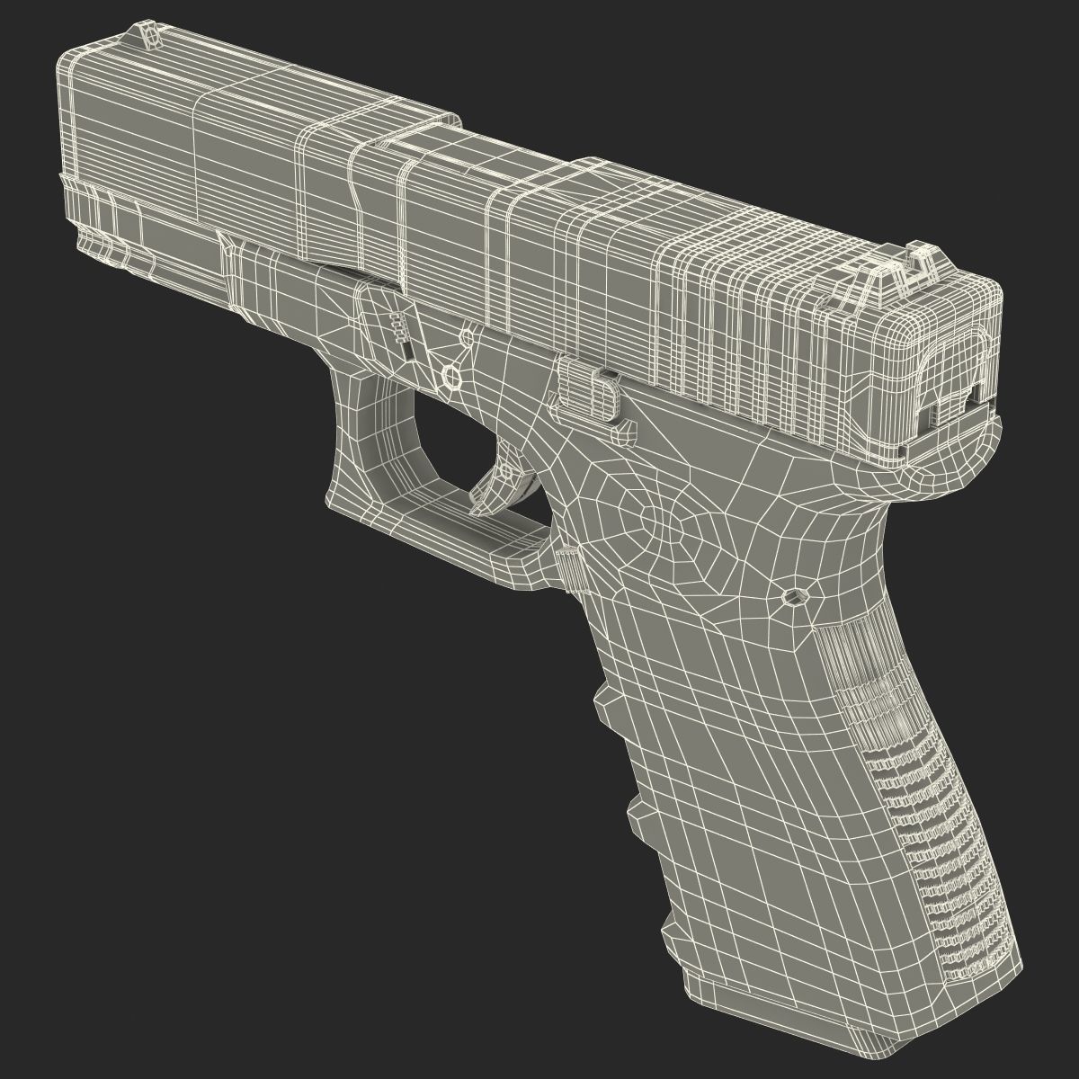 Compact Pistol Glock 19 Black 3D model_32