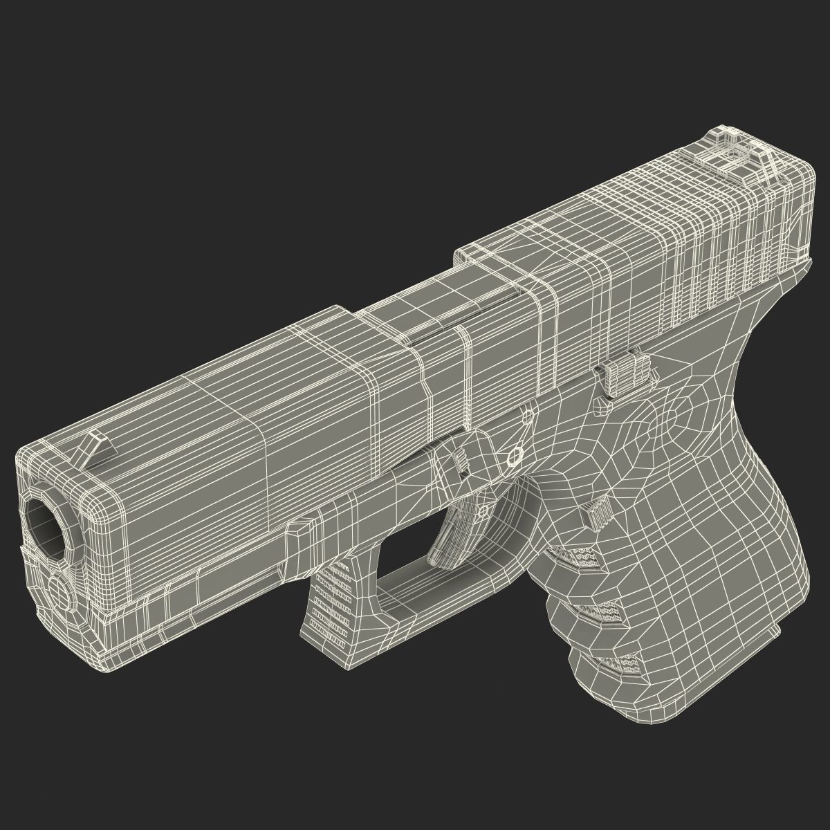 Compact Pistol Glock 19 Black 3D model_33