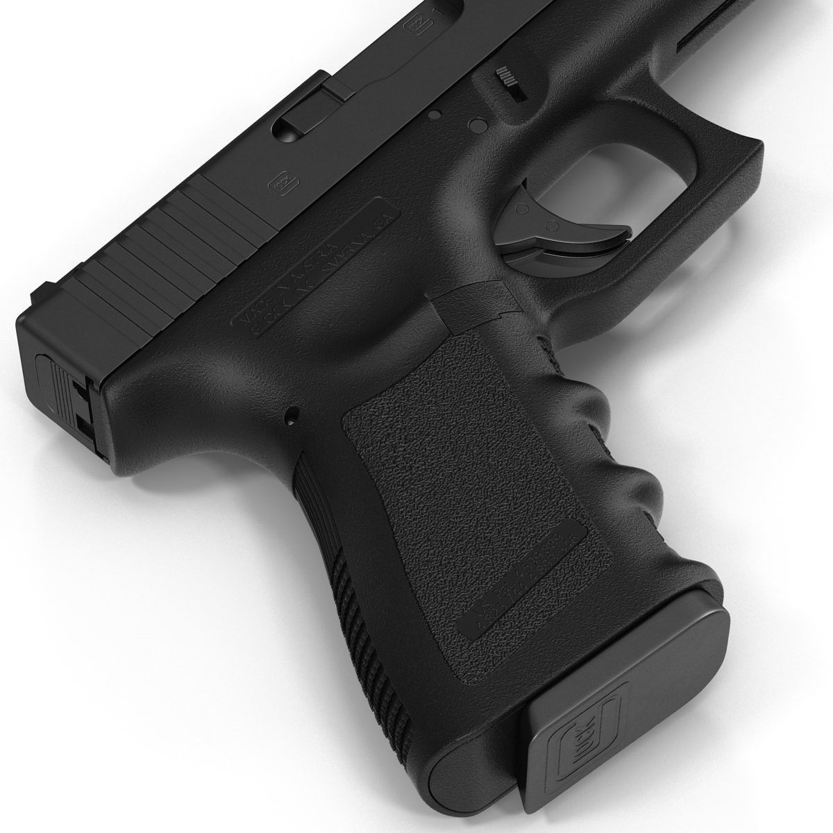 Compact Pistol Glock 19 Black 3D model_12