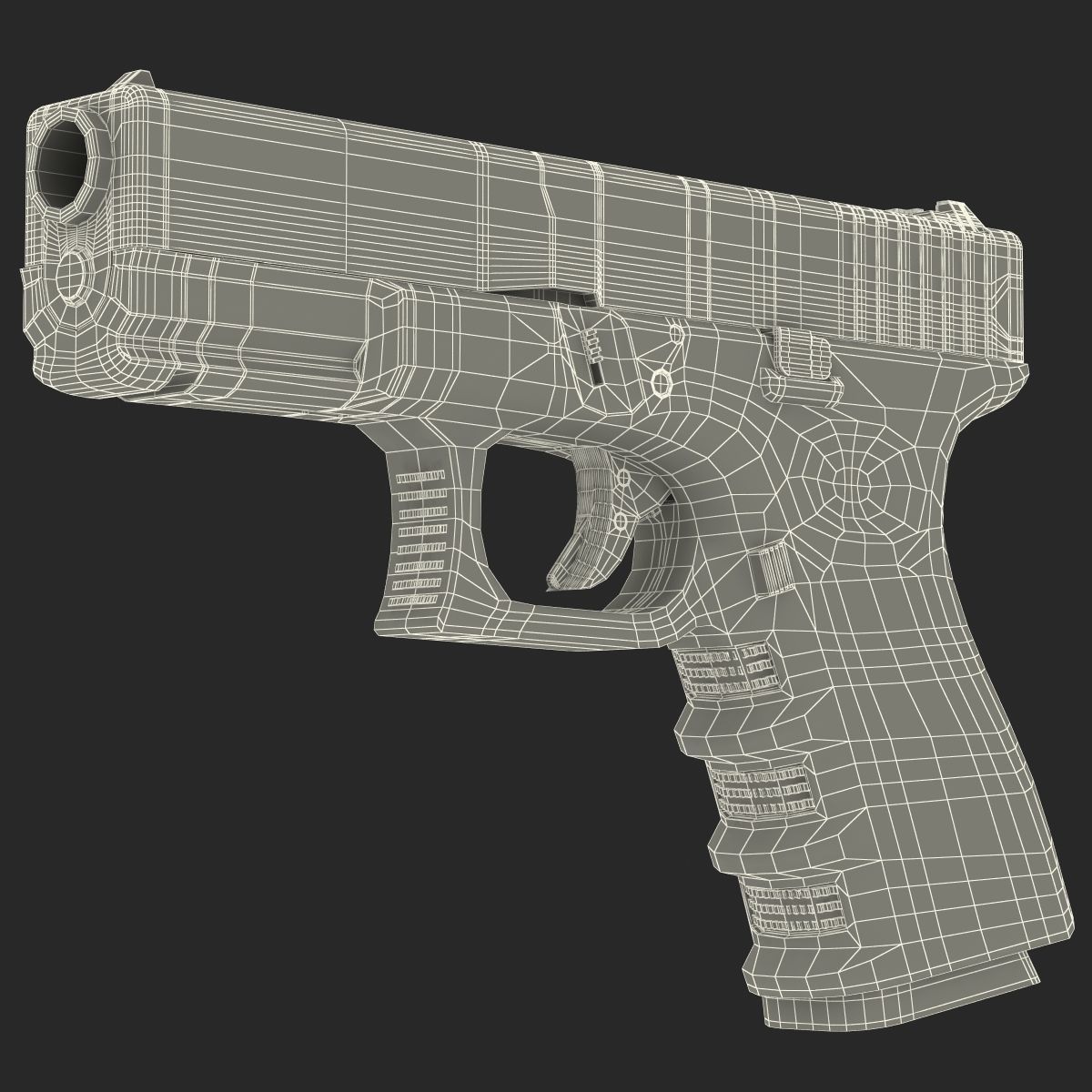Compact Pistol Glock 19 Black 3D model_28