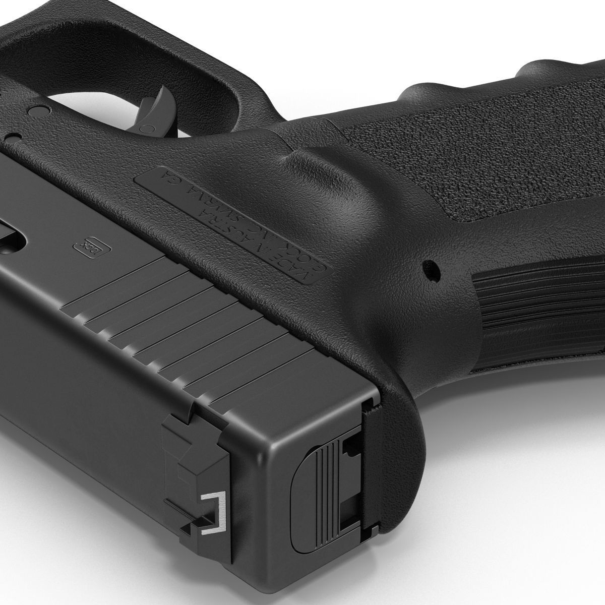 Compact Pistol Glock 19 Black 3D model_15