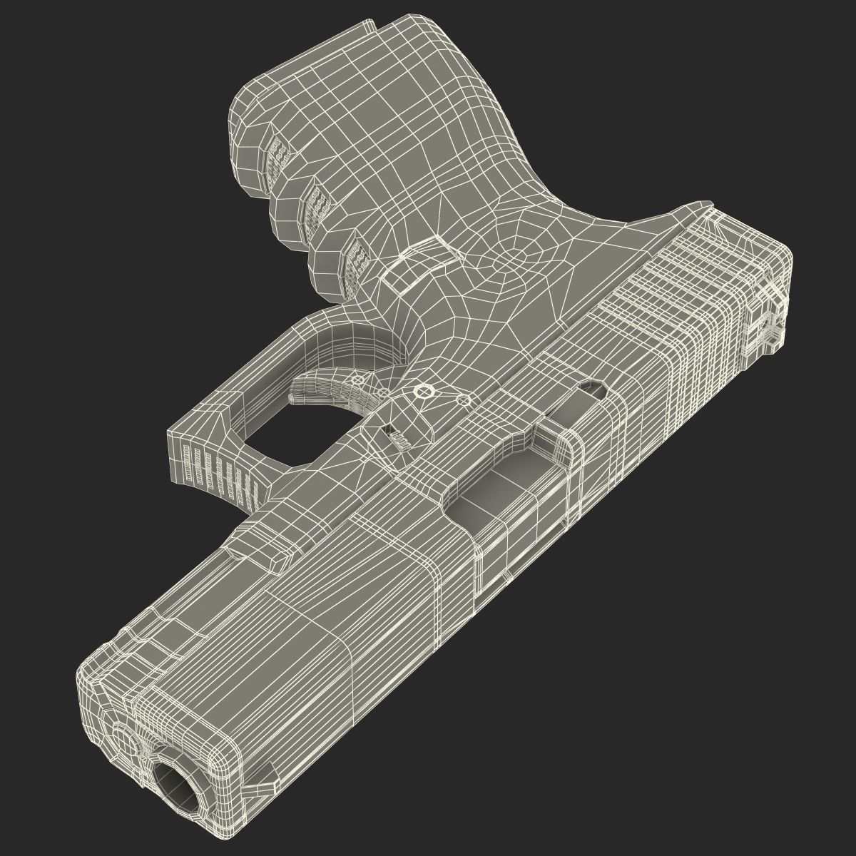 Compact Pistol Glock 19 Black 3D model_37