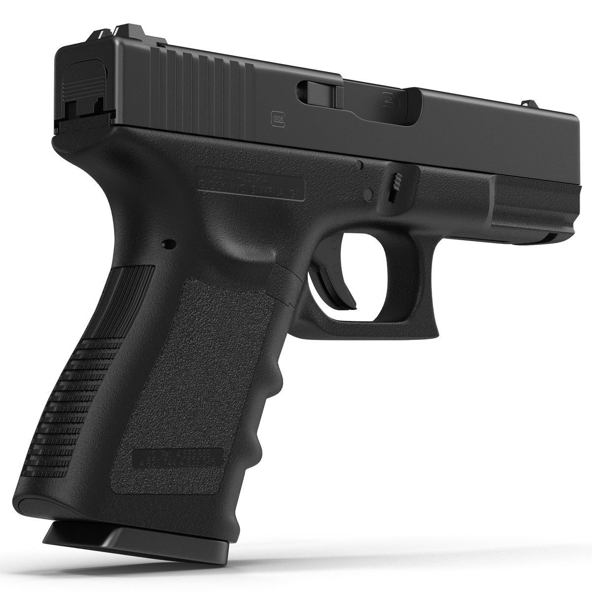 Compact Pistol Glock 19 Black 3D model_7