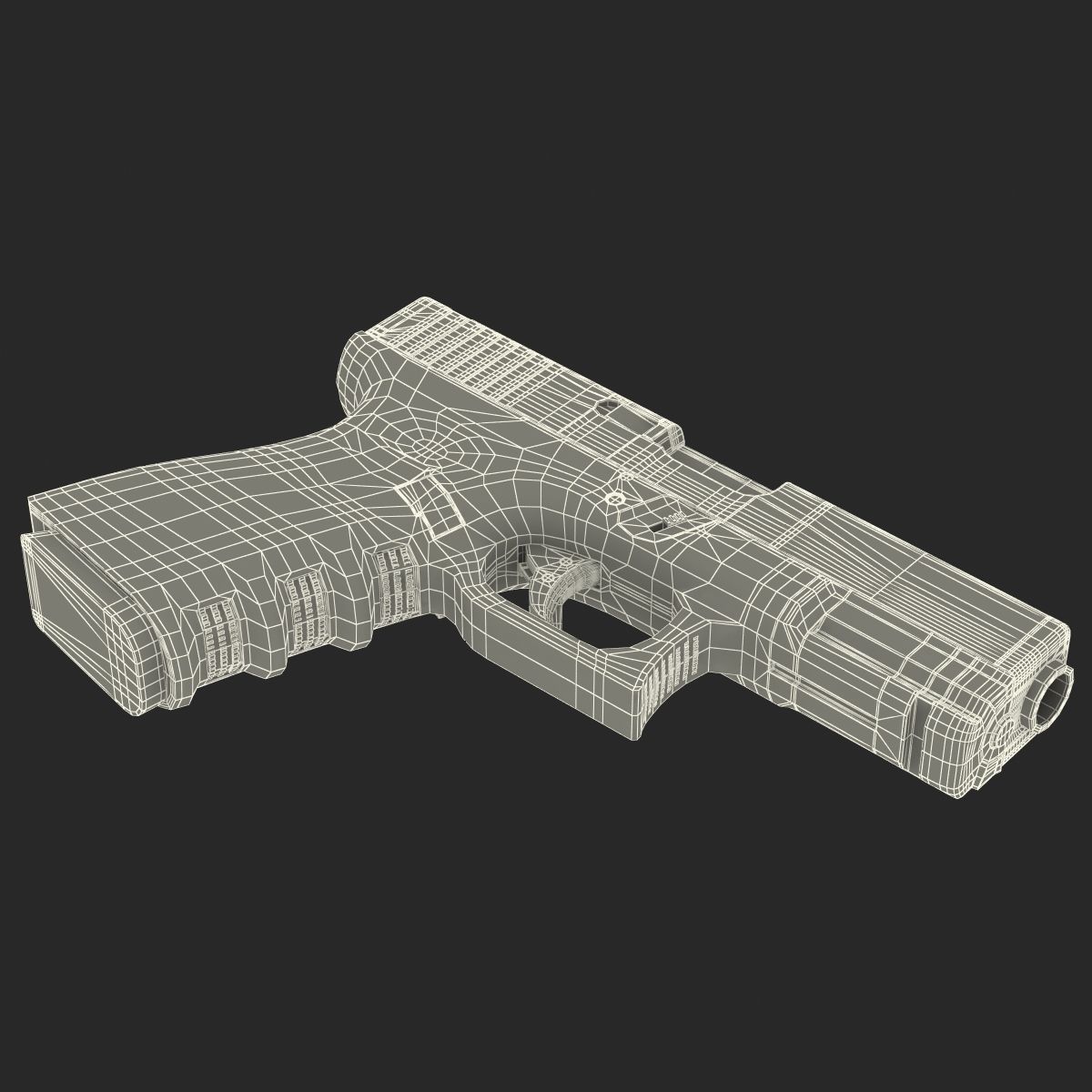 Compact Pistol Glock 19 Black 3D model_34