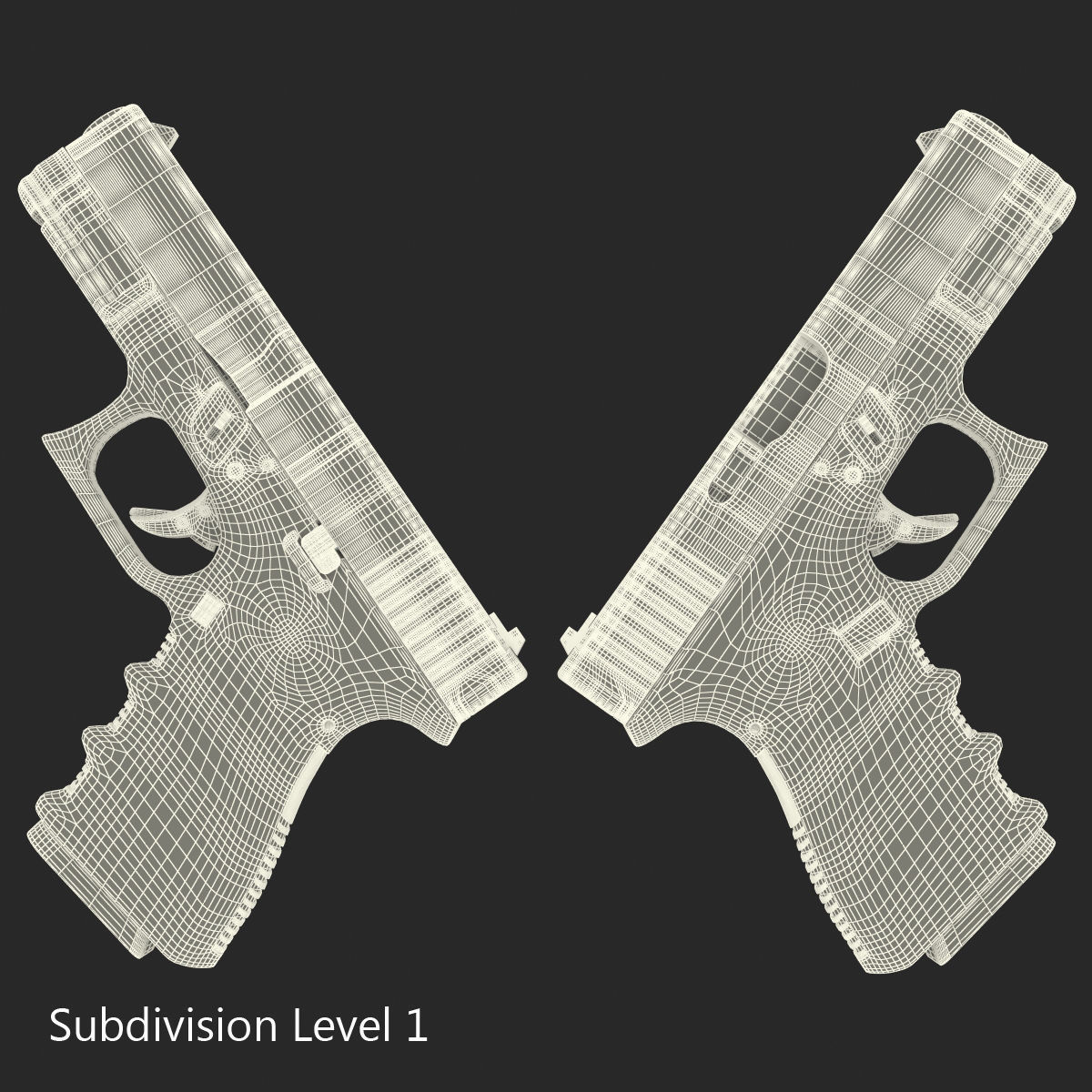 Compact Pistol Glock 19 Black 3D model_27