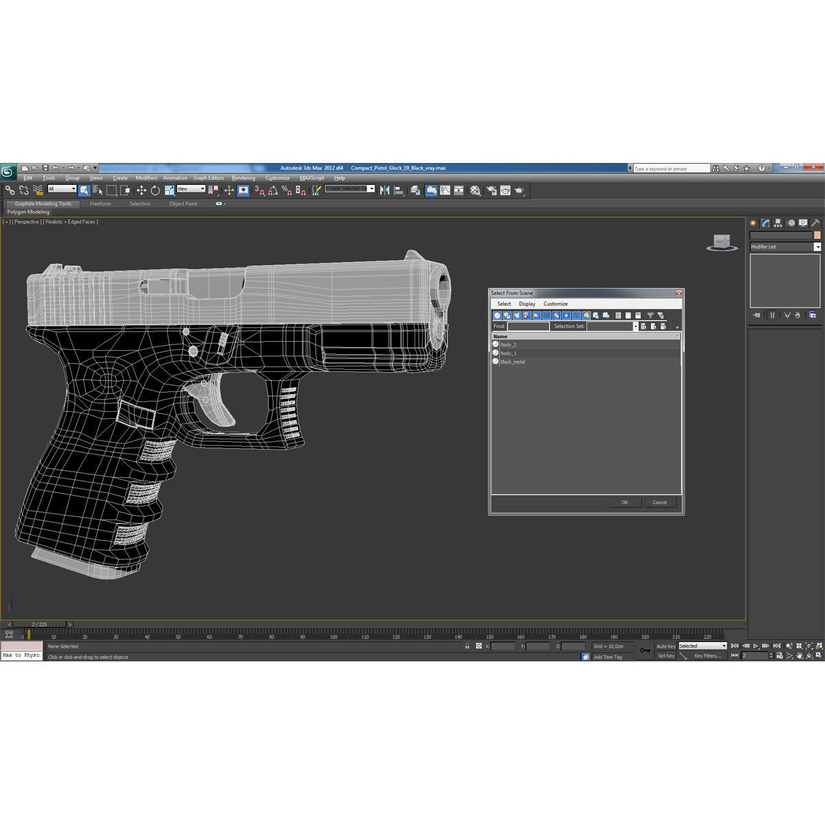 Compact Pistol Glock 19 Black 3D model_25