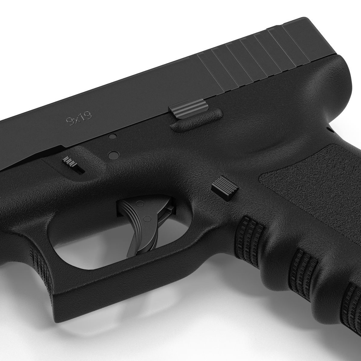 Compact Pistol Glock 19 Black 3D model_22