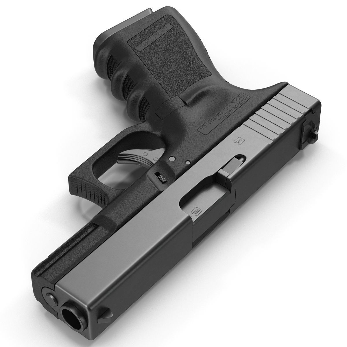 Compact Pistol Glock 19 Black 3D model_11