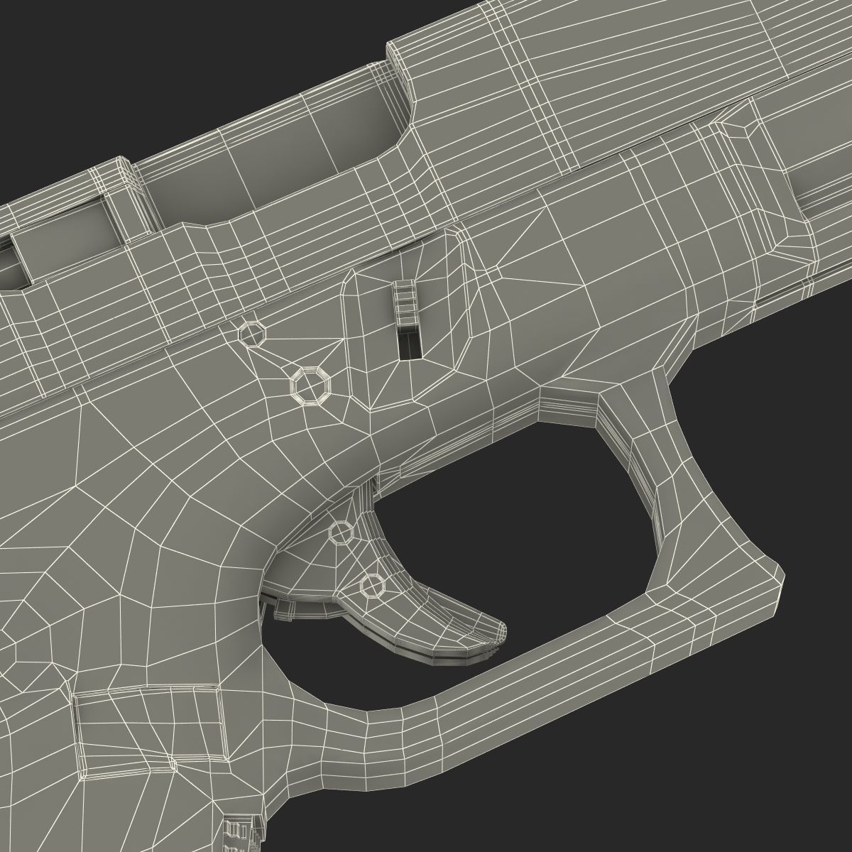 Compact Pistol Glock 19 Black 3D model_42