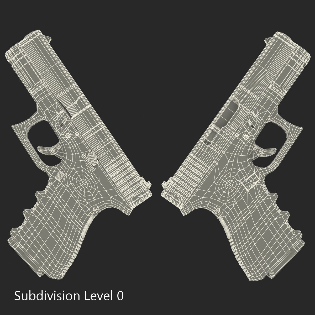 Compact Pistol Glock 19 Black 3D model_26