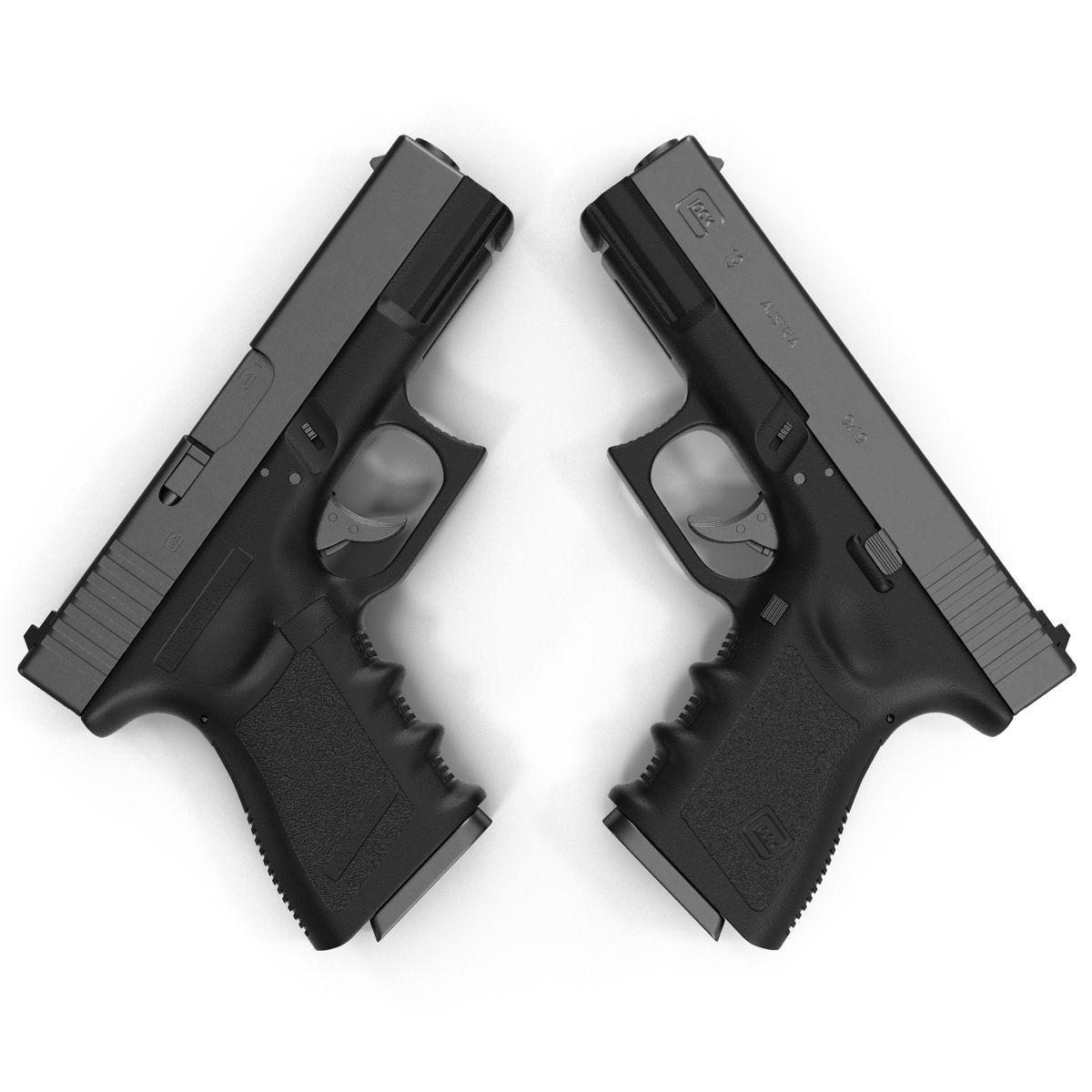 Compact Pistol Glock 19 Black 3D model_19