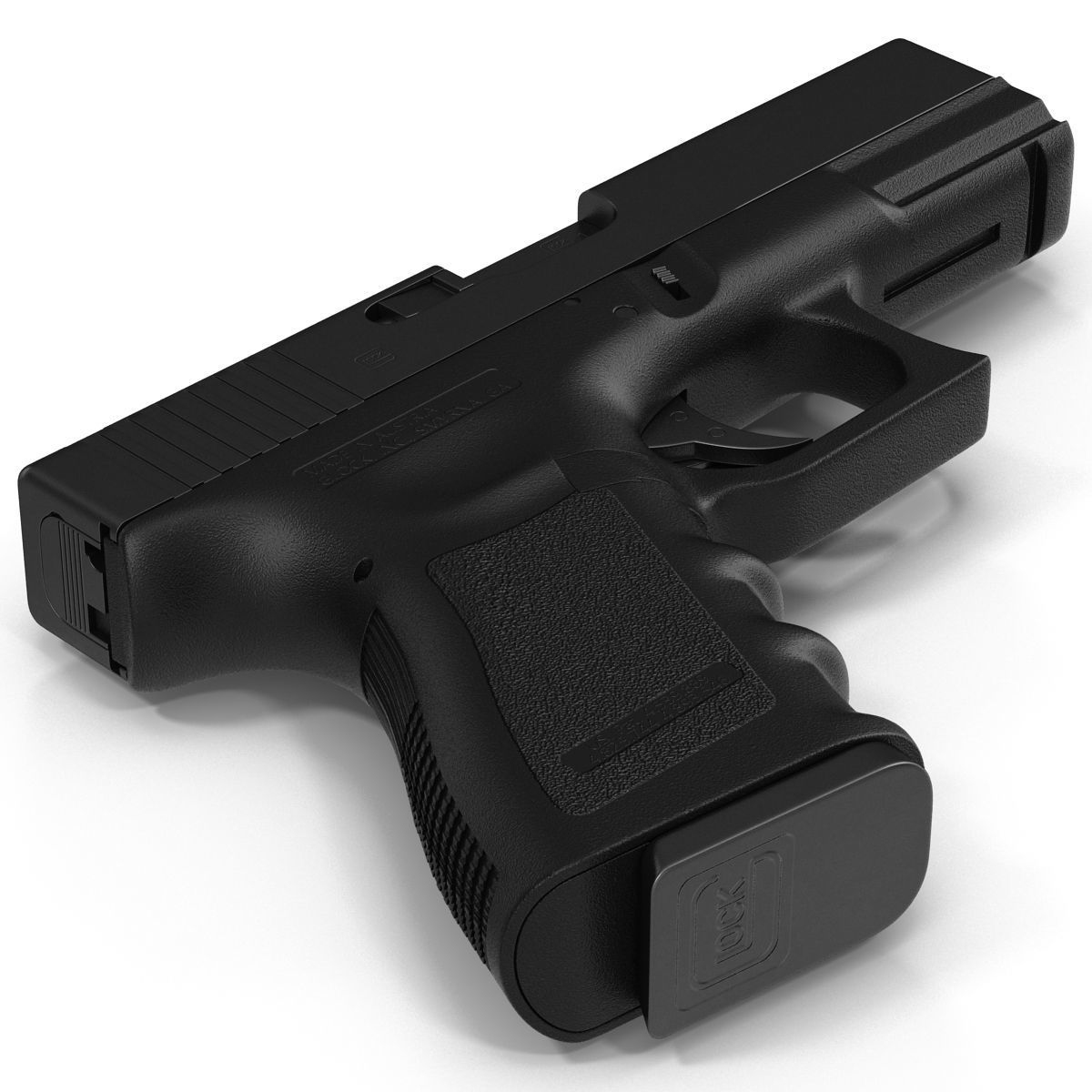 Compact Pistol Glock 19 Black 3D model_10