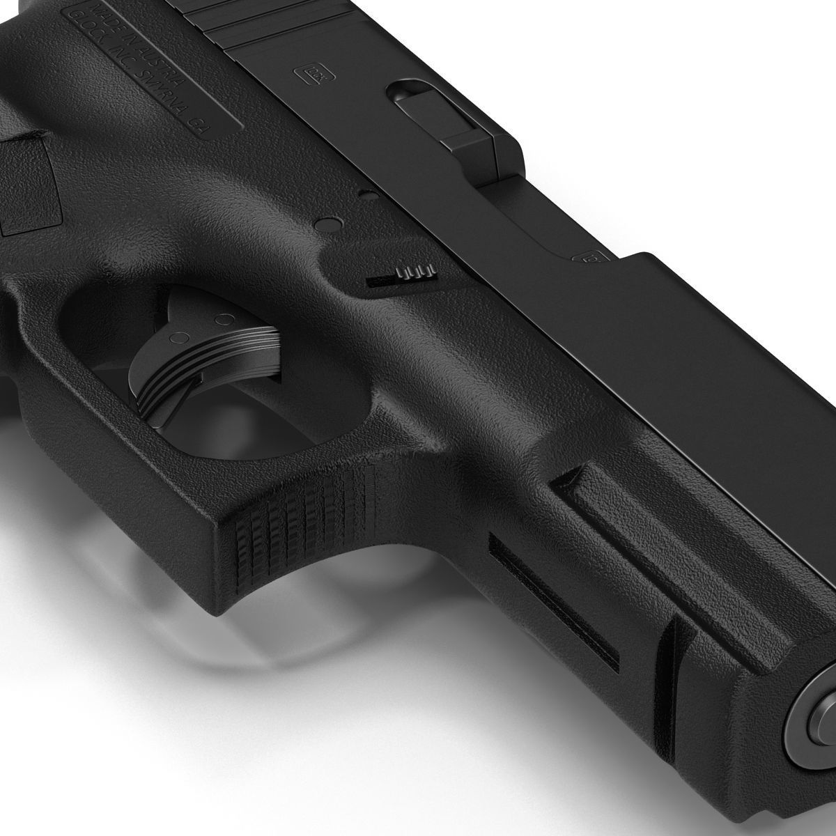 Compact Pistol Glock 19 Black 3D model_18