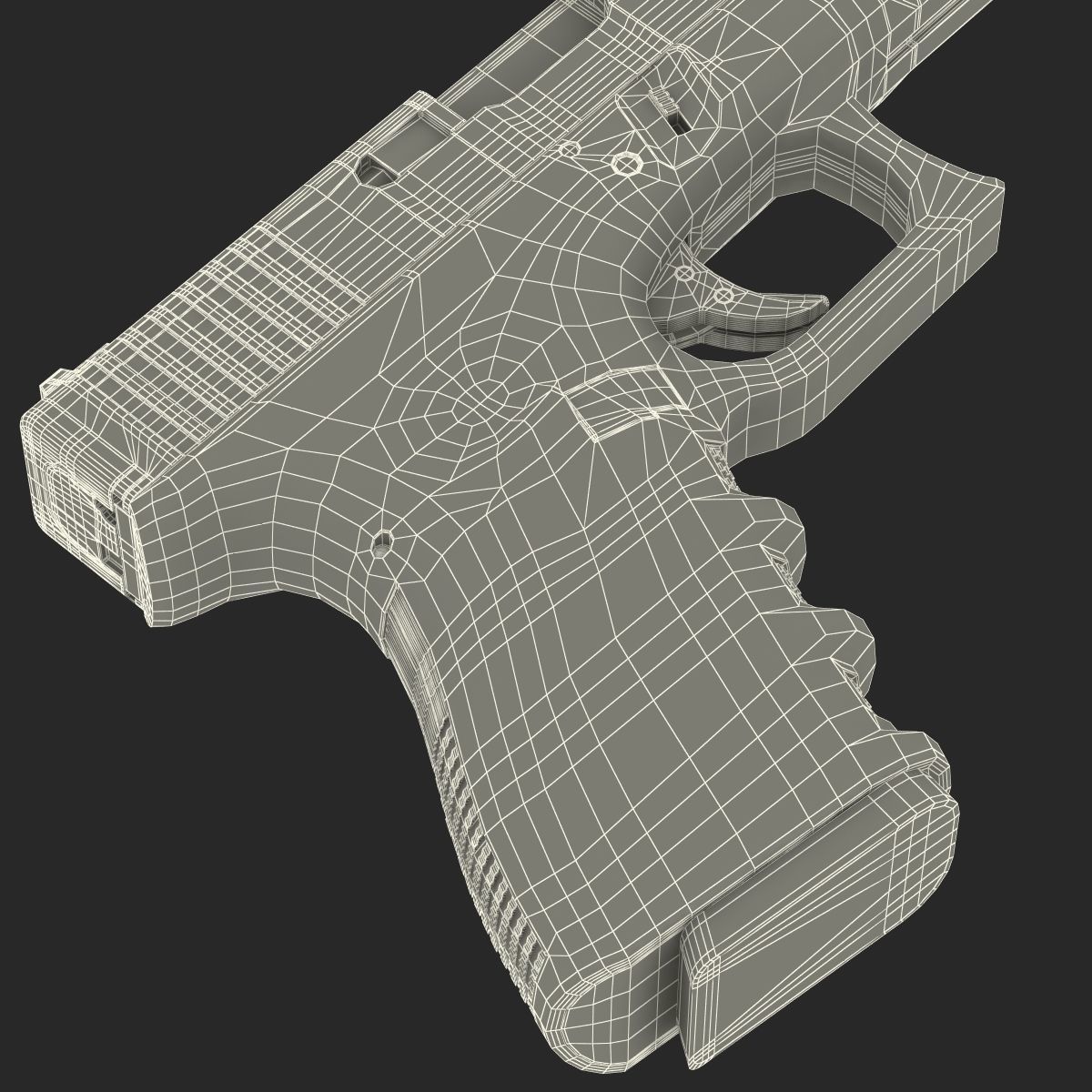 Compact Pistol Glock 19 Black 3D model_38