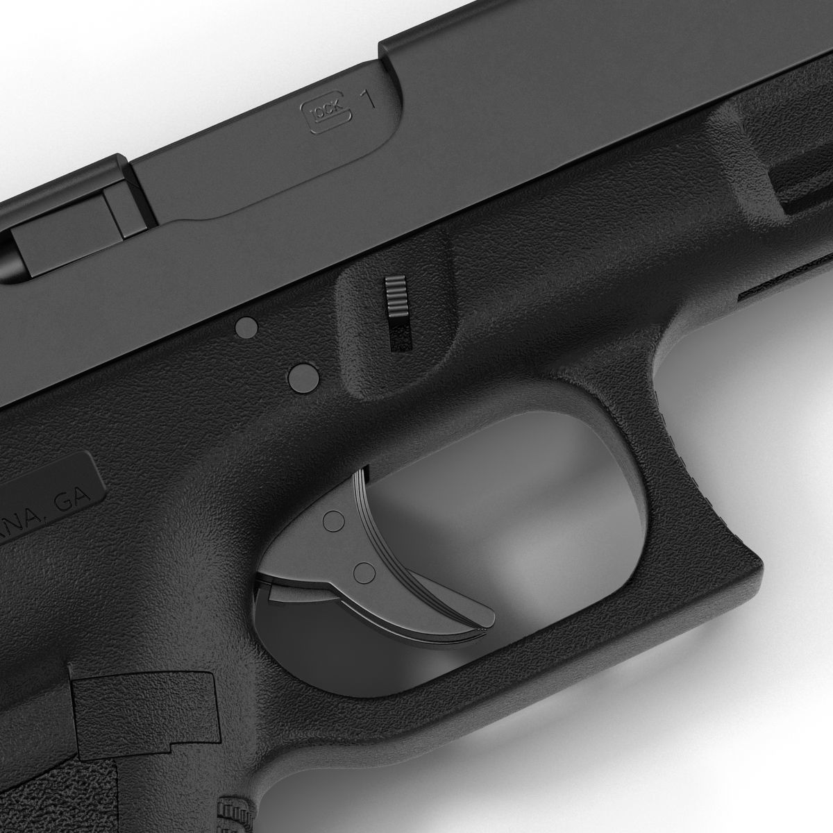 Compact Pistol Glock 19 Black 3D model_16