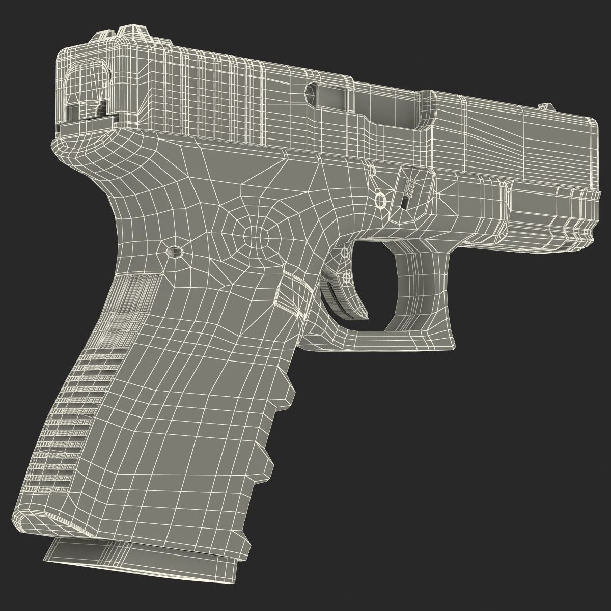 Compact Pistol Glock 19 Black 3D model_31