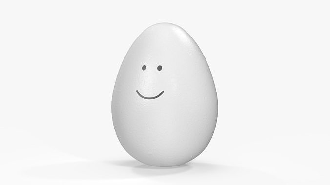 Egg Smiley Face 3D model 5
